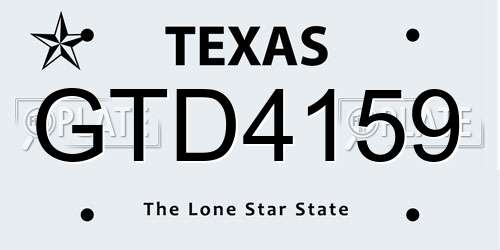 GTD4159 Texas License Plate