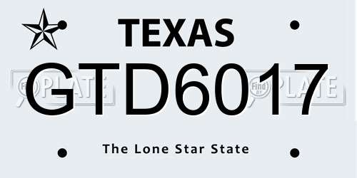 GTD6017 Texas License Plate