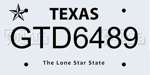 GTD6489 Texas License Plate