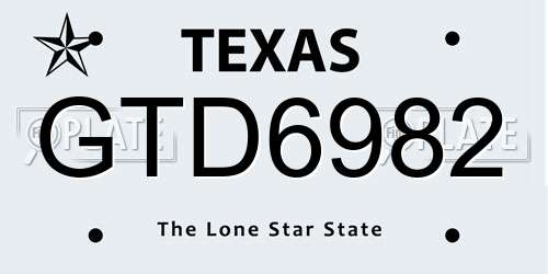 GTD6982 Texas License Plate