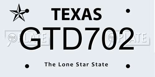 GTD702 Texas License Plate