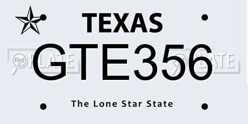 GTE356 Texas License Plate