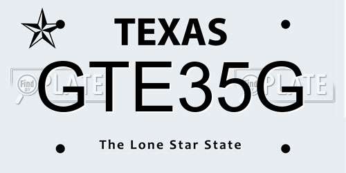 GTE35G Texas License Plate