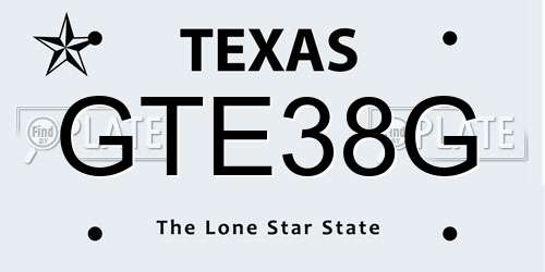 GTE38G Texas License Plate