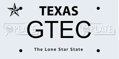 GTEC Texas License Plate