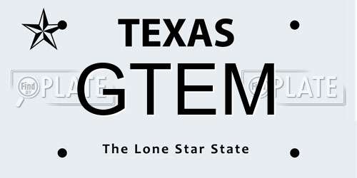 GTEM Texas License Plate