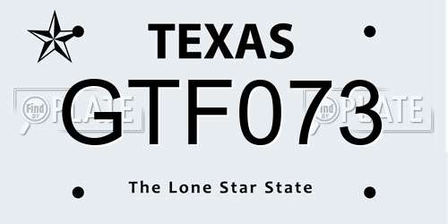 GTF073 Texas License Plate