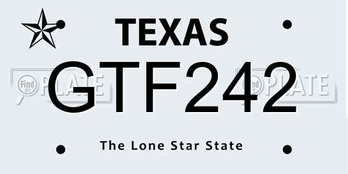 GTF242 Texas License Plate