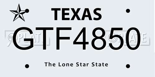GTF4850 Texas License Plate