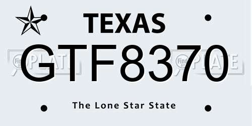 GTF8370 Texas License Plate