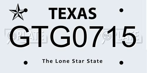 GTG0715 Texas License Plate