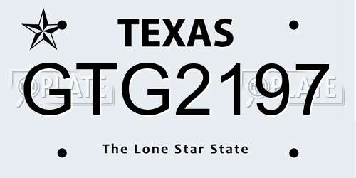 GTG2197 Texas License Plate