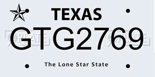 GTG2769 Texas License Plate