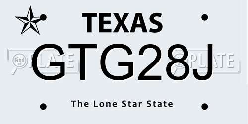 GTG28J Texas License Plate