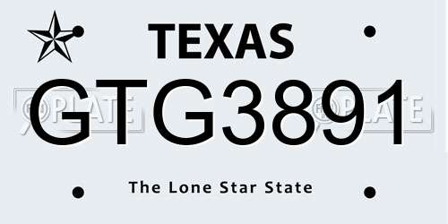 GTG3891 Texas License Plate