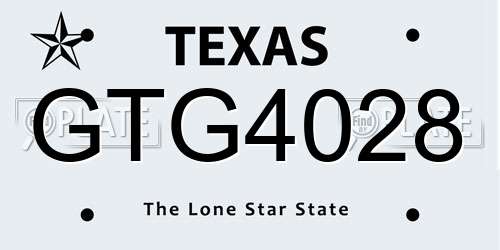 GTG4028 Texas License Plate