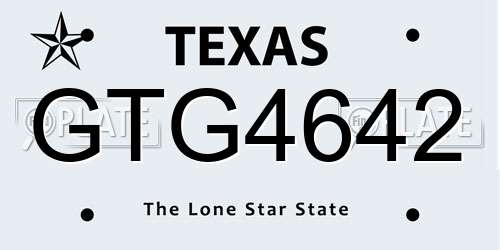 GTG4642 Texas License Plate