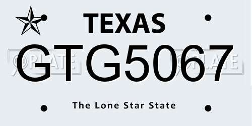 GTG5067 Texas License Plate