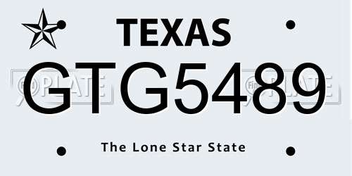 GTG5489 Texas License Plate