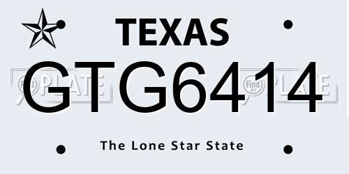 GTG6414 Texas License Plate