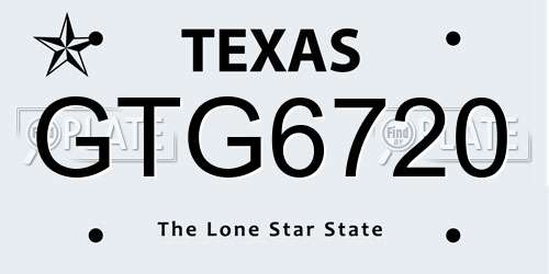 GTG6720 Texas License Plate