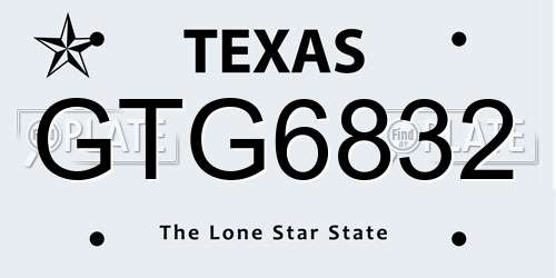 GTG6832 Texas License Plate