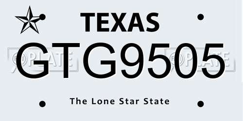 GTG9505 Texas License Plate