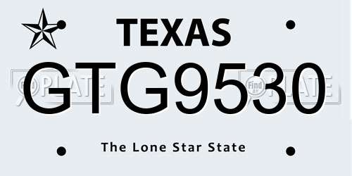 GTG9530 Texas License Plate