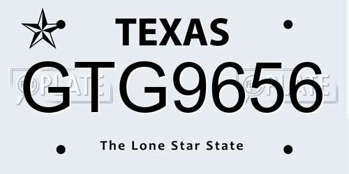 GTG9656 Texas License Plate