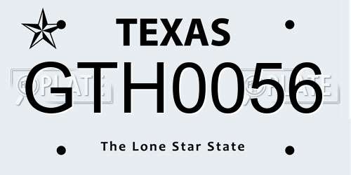 GTH0056 Texas License Plate