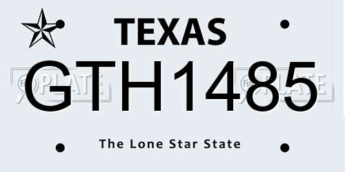 GTH1485 Texas License Plate