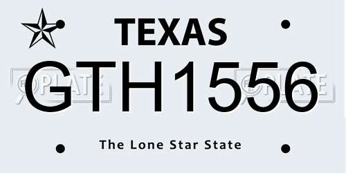 GTH1556 Texas License Plate