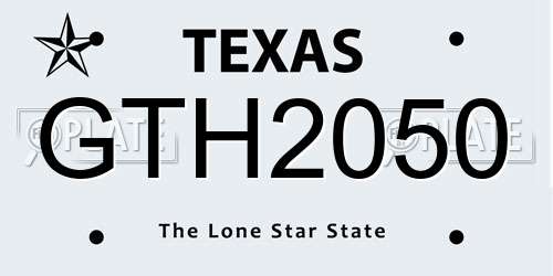 GTH2050 Texas License Plate