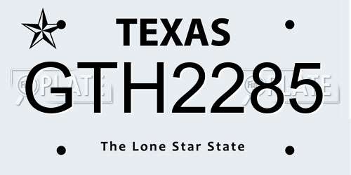 GTH2285 Texas License Plate