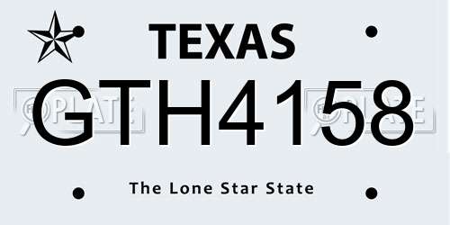 GTH4158 Texas License Plate
