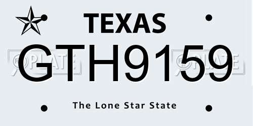 GTH9159 Texas License Plate