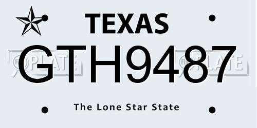 GTH9487 Texas License Plate