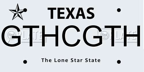 GTHCGTH Texas License Plate