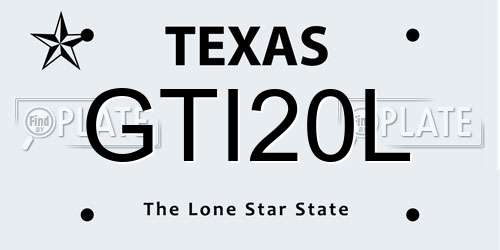 GTI20L Texas License Plate