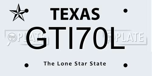 GTI70L Texas License Plate