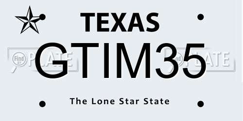 GTIM35 Texas License Plate