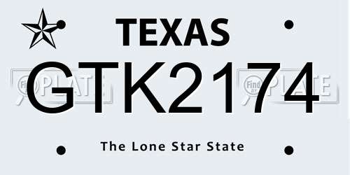GTK2174 Texas License Plate
