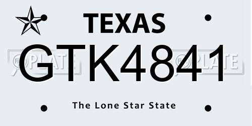 GTK4841 Texas License Plate