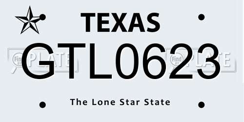 GTL0623 Texas License Plate