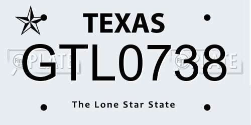 GTL0738 Texas License Plate
