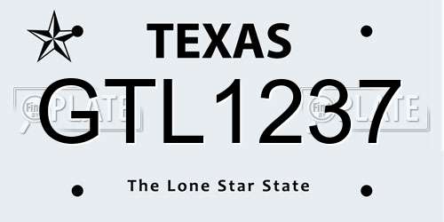 GTL1237 Texas License Plate