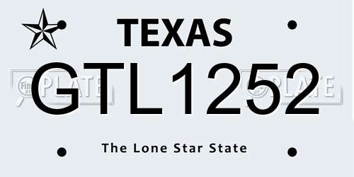 GTL1252 Texas License Plate