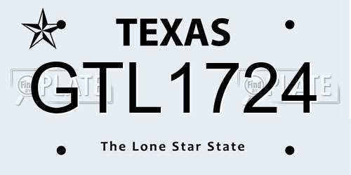 GTL1724 Texas License Plate