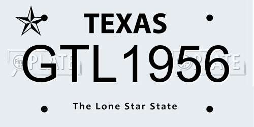 GTL1956 Texas License Plate