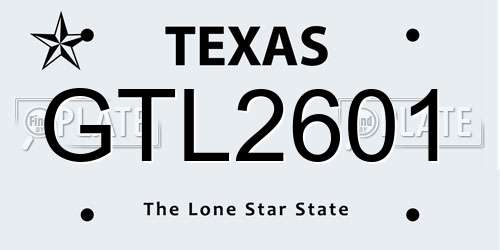 GTL2601 Texas License Plate